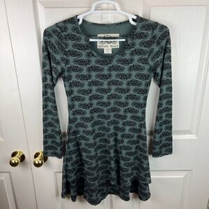 Effie's Heart Long Sleeve Motorcycle Dress Gray Black Size Small